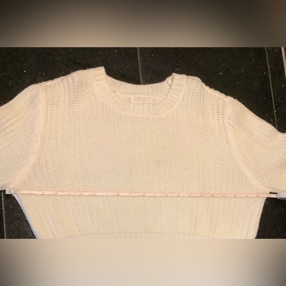 Coquette Women’s Full Tilt White Cropped Crew Neck Sweater - Picture 8 of 8